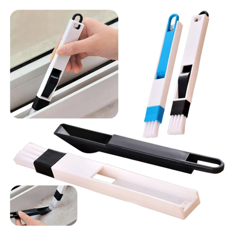 2 in 1 Tool Multipurpose PP Material Window & Door & Keyboard Brush With Dustpan Cleaner