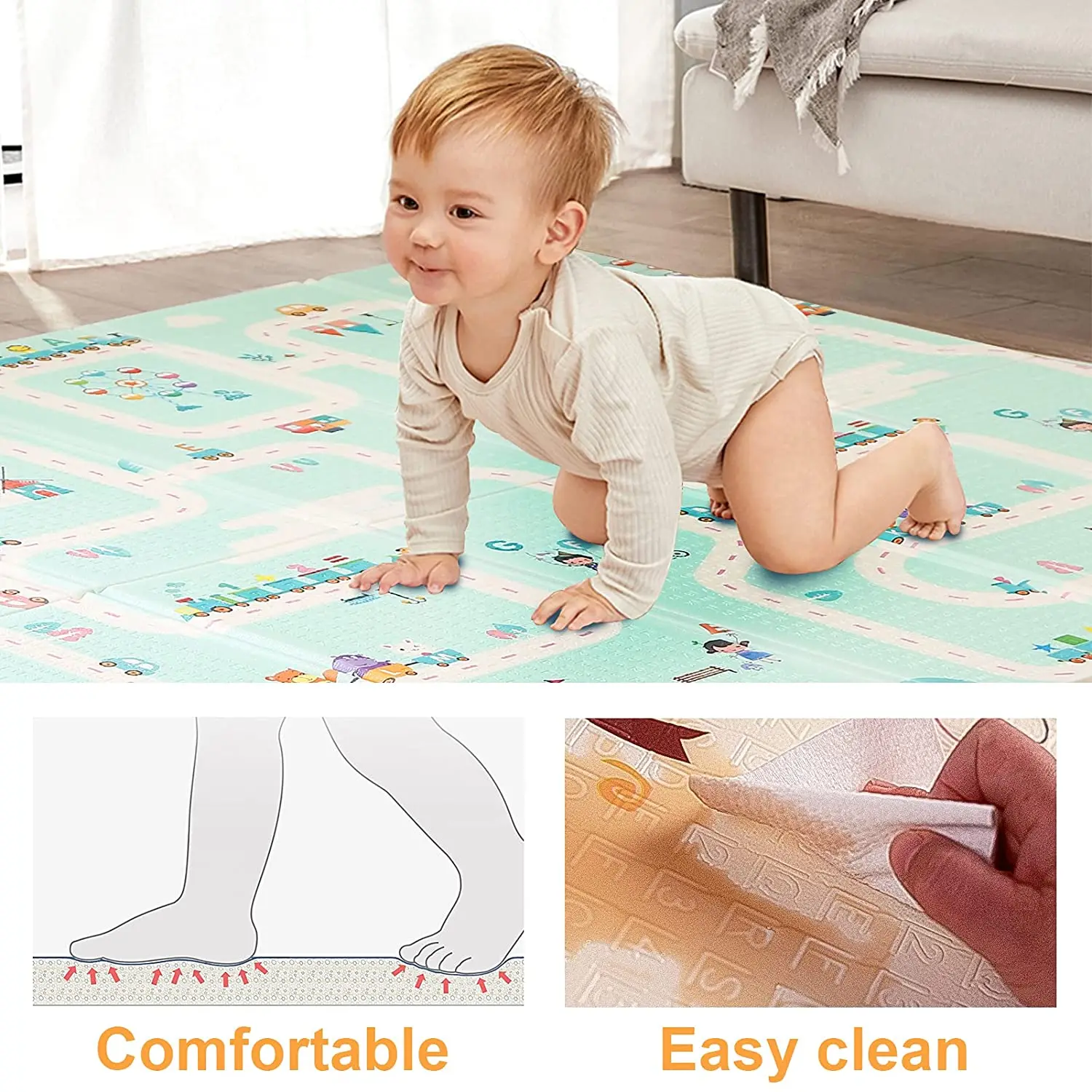 New Design Eco-Friendly Waterproof Baby Play Mat XPE Foam Material Climbing Crawling Folding Play Mat