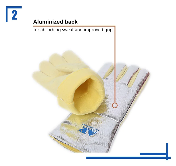 AP-4500 Aluminized Carbon high heat resistant gloves high heat protection gloves welding gloves