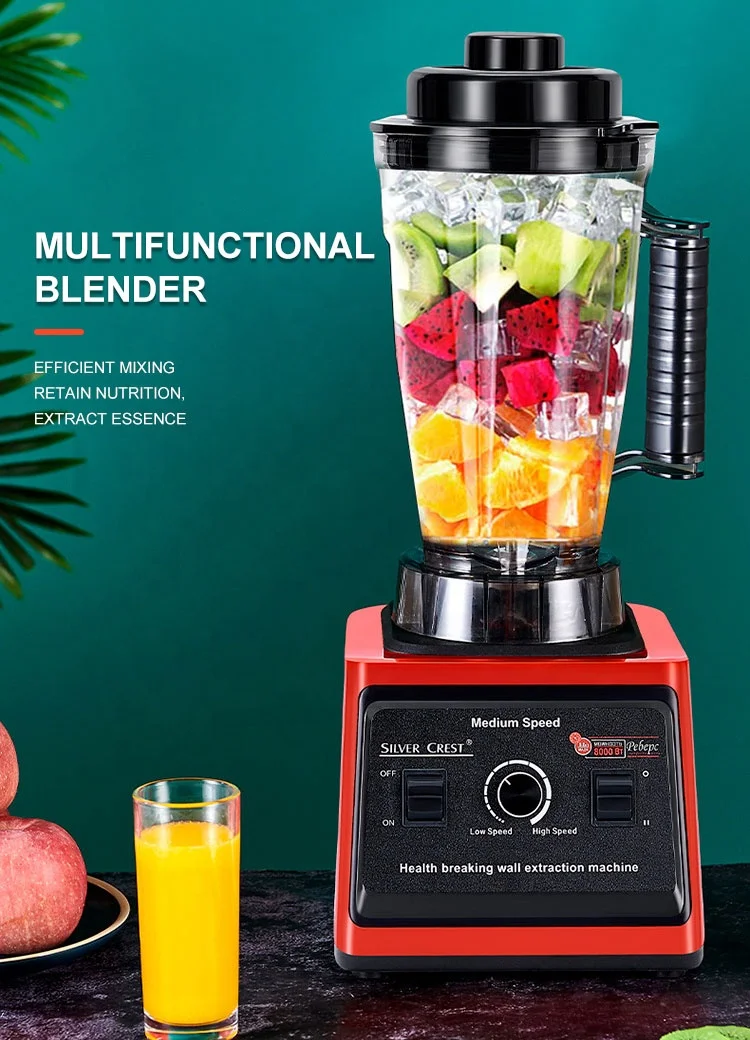 9525 High-speed Commercial Silver Blenders 8000W Double Cup Food Processor Professional Multifunctional Heavy Duty Kitchen Mixer