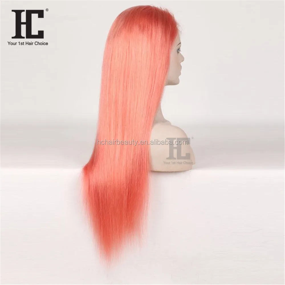 13X4 Colored Light Pink Lace Frontal Wigs Straight Grey Blue Purple Lace Front Human Hair Wig for Women