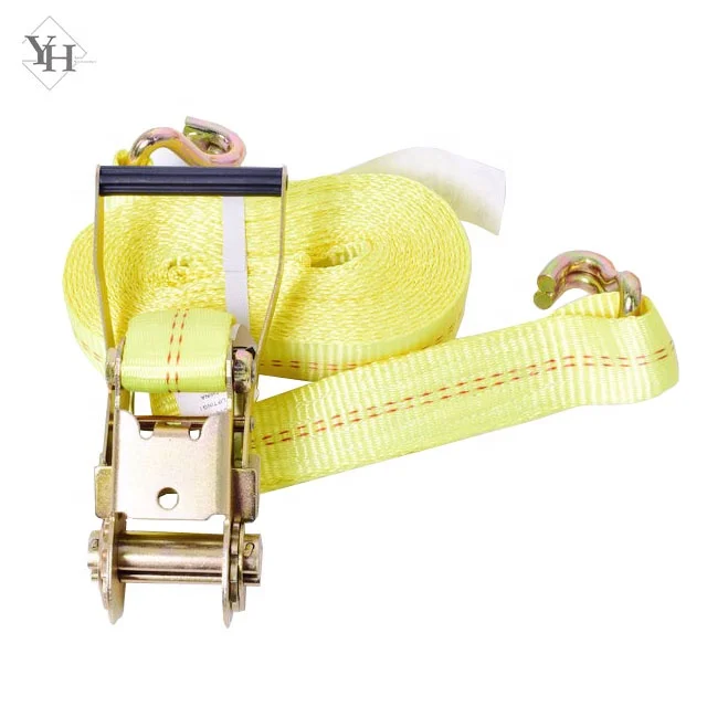 heavy duty 50mm 5T 5M 6M 8M 9M 10M 12M aluminum truck cargo lashing belt ratchet tie down straps with double j hook