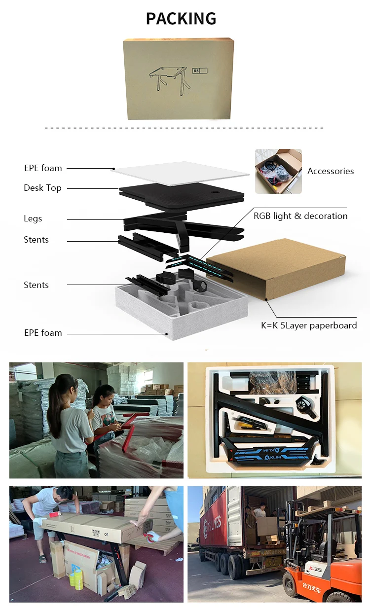AOR ESPORTS Ergonomic Modern Electric Adjustable Height Office Sit Stand Desk Stand Up Desk Standing Desk Electric Table