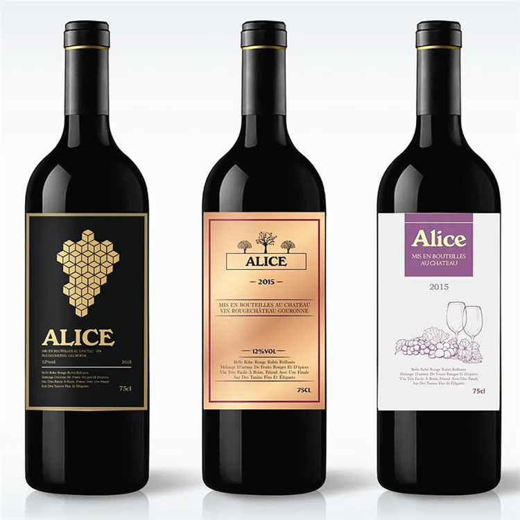 Red Wine Label Custom Labels for Wine Bottles Waterproof Sticker Paper Wine Label