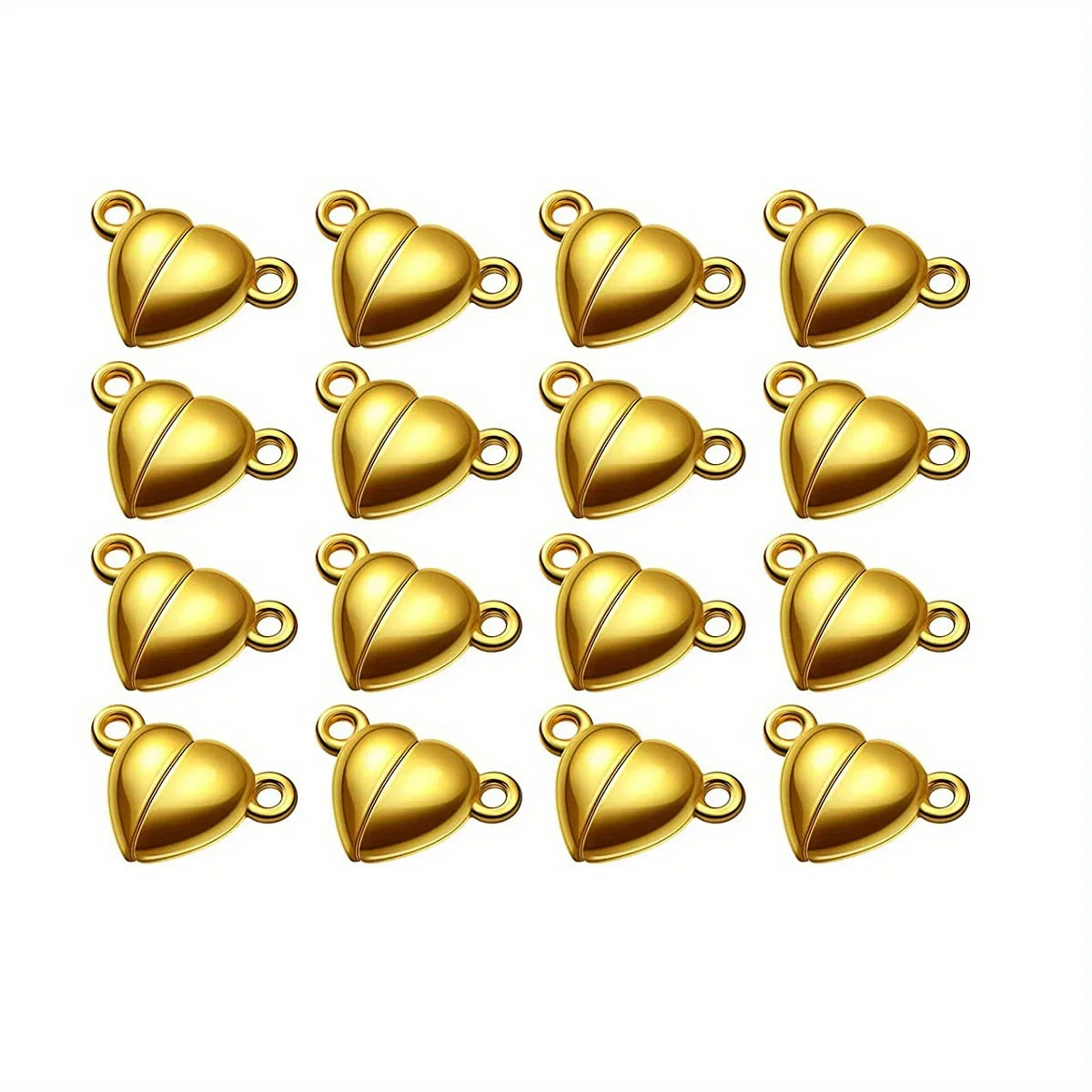 Queena Heart Shaped Magnetic Clasps For Jewelry Golden Silver Magnetic Clasps For Bracelet Necklace Making DIY Jewelry