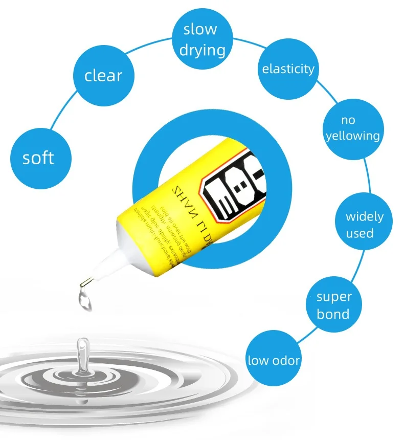 E8000 50ML Factory Wholesale Cell Phone Repair Glue With Precision Applicator Tip Universal Slow Drying Adhesive PVC Acrylic