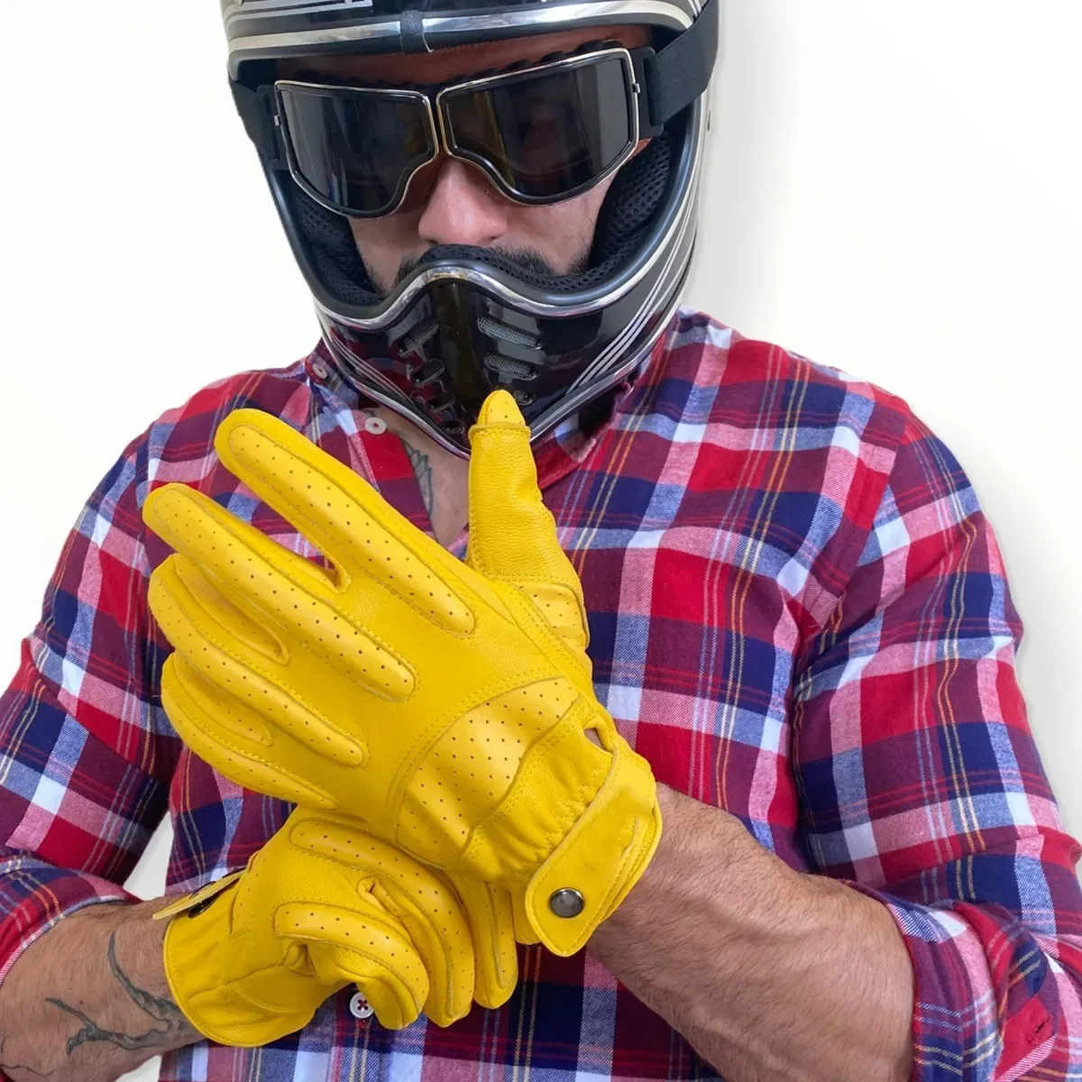 Vintage motorcycle gloves for men Guantes Motociclista De Piel Estilo Retro Nuevo Modelo luvas de moto touch