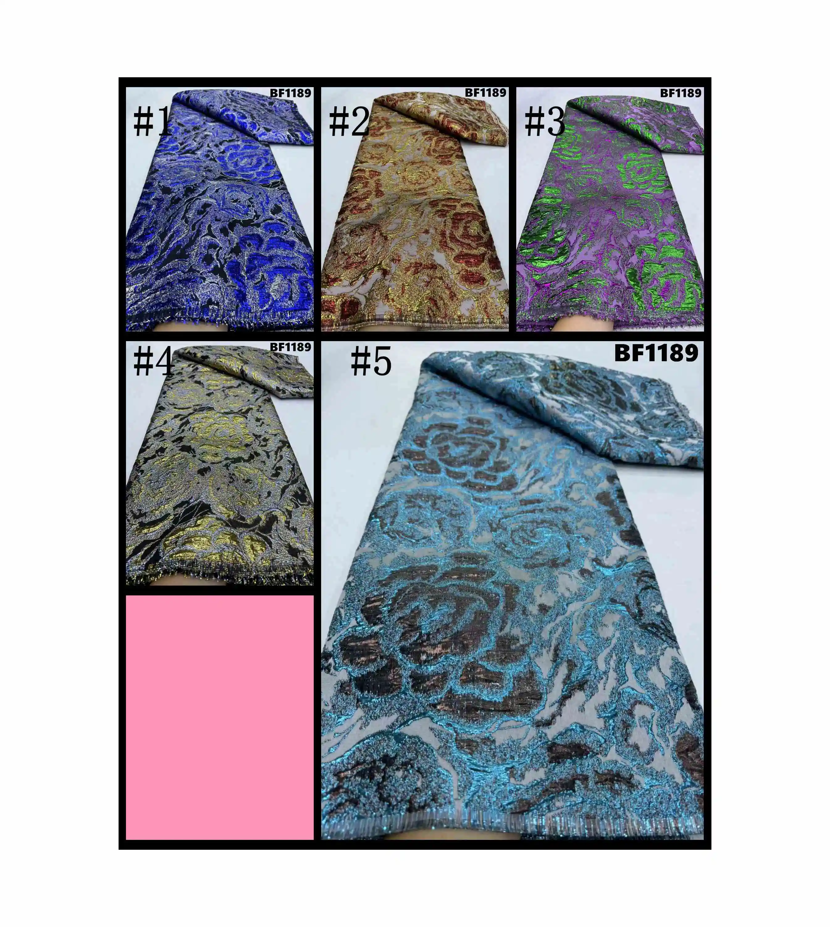 African Fashion brocade lace fabric Jacquard Brocade  Printed Knitted Warp