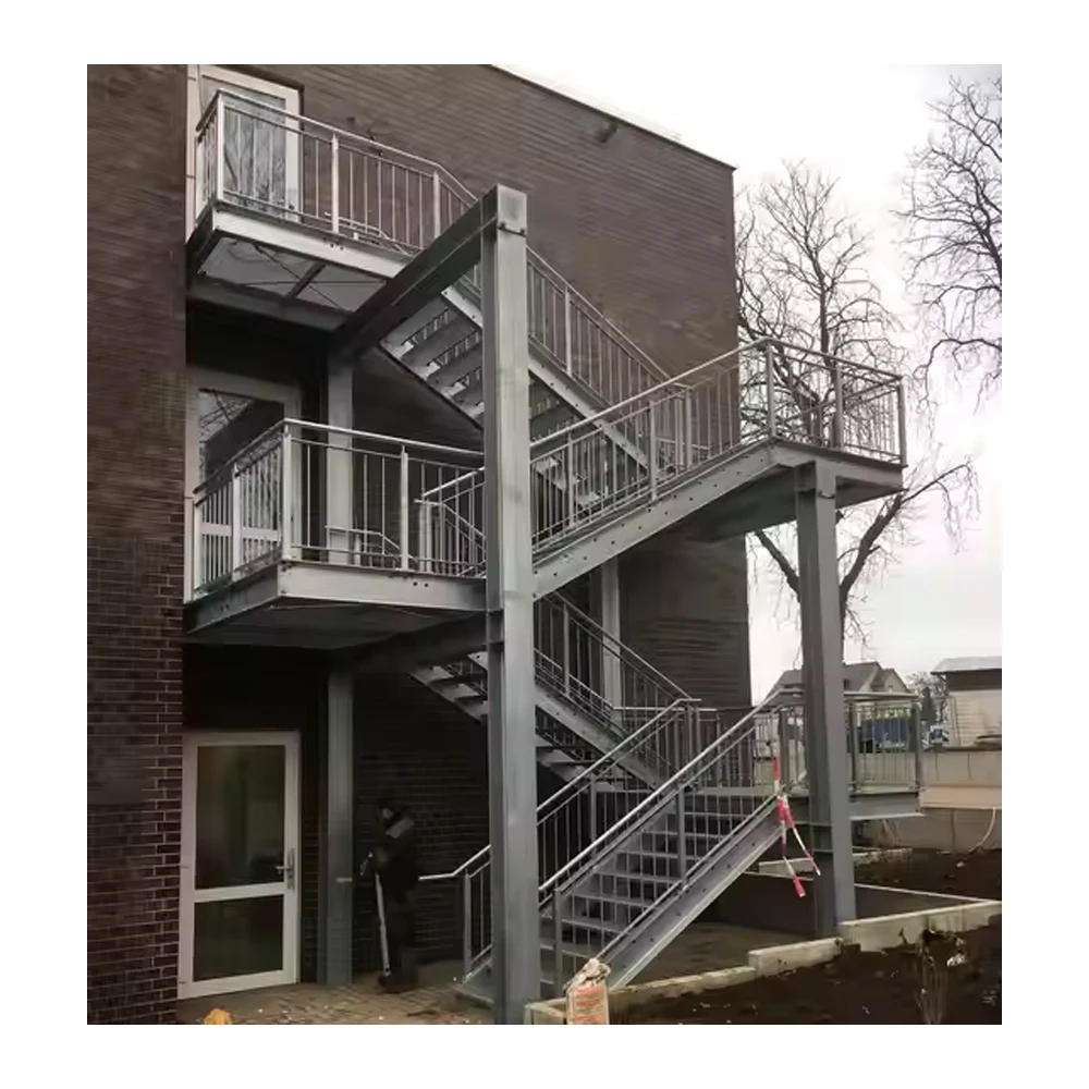 Manufacturer Metal Staircase With anti-Slip Steel Grid Step Stair Treads Galvanized Steel Staircase For Outdoor