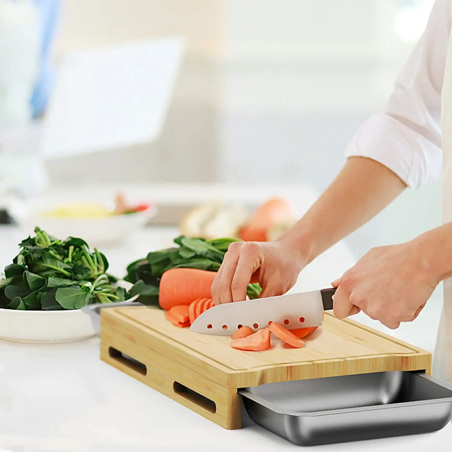 Origin Direct Selling  Bamboo Chopping Board Cutting Board with tray