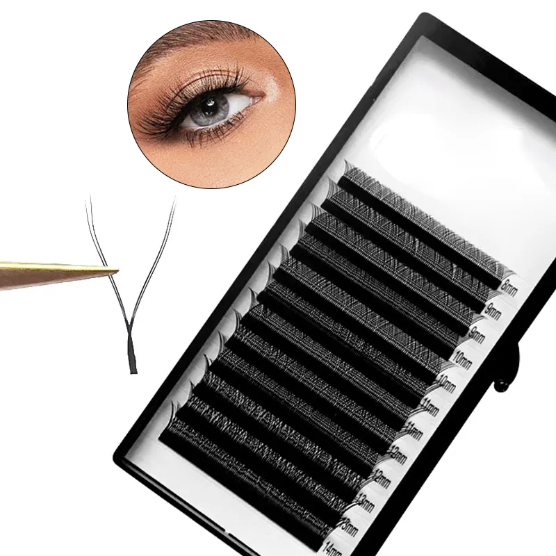 Wholesale W YY  Shape Fanning 3D W Effect Clover Lash Fluffy YY Eyelash Extension  Matte Black 6D W YY Clover Eyelash Extension