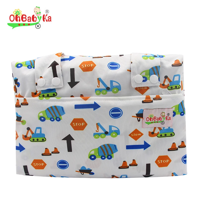 Ohbabyka Polyester PUL Reusable Multi-use Zippered Waterproof Wet Bag Baby Diaper Bag