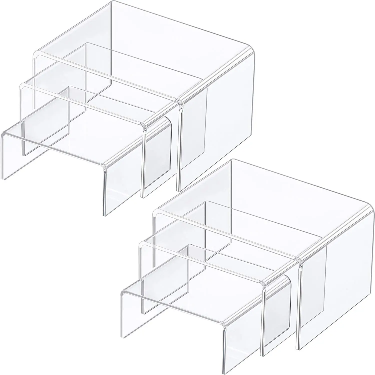 Acrylic Eyeglasses Sunglasses Display Case Organizer Box Eyewear Rack Holder 4 Tier Storage Tray for Men Women