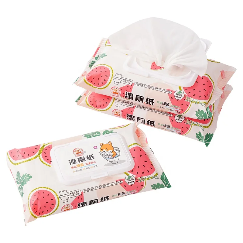 Factory Custom Household Flushable Disposable Alcohol-Free Wet Toilet Wipes