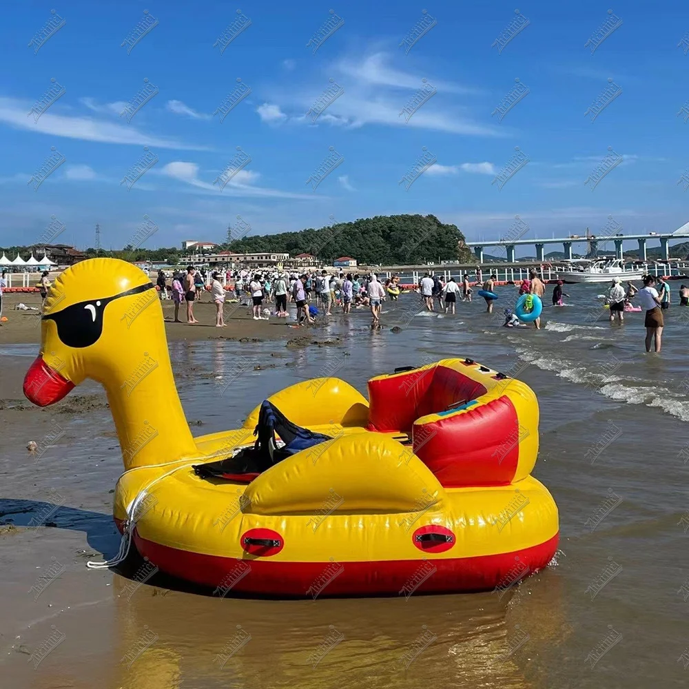 Zhenmei Commercial Most Durable Water Towable Boat Inflatable Yellow Duck Boat Floating Water Ski Boat For Sale