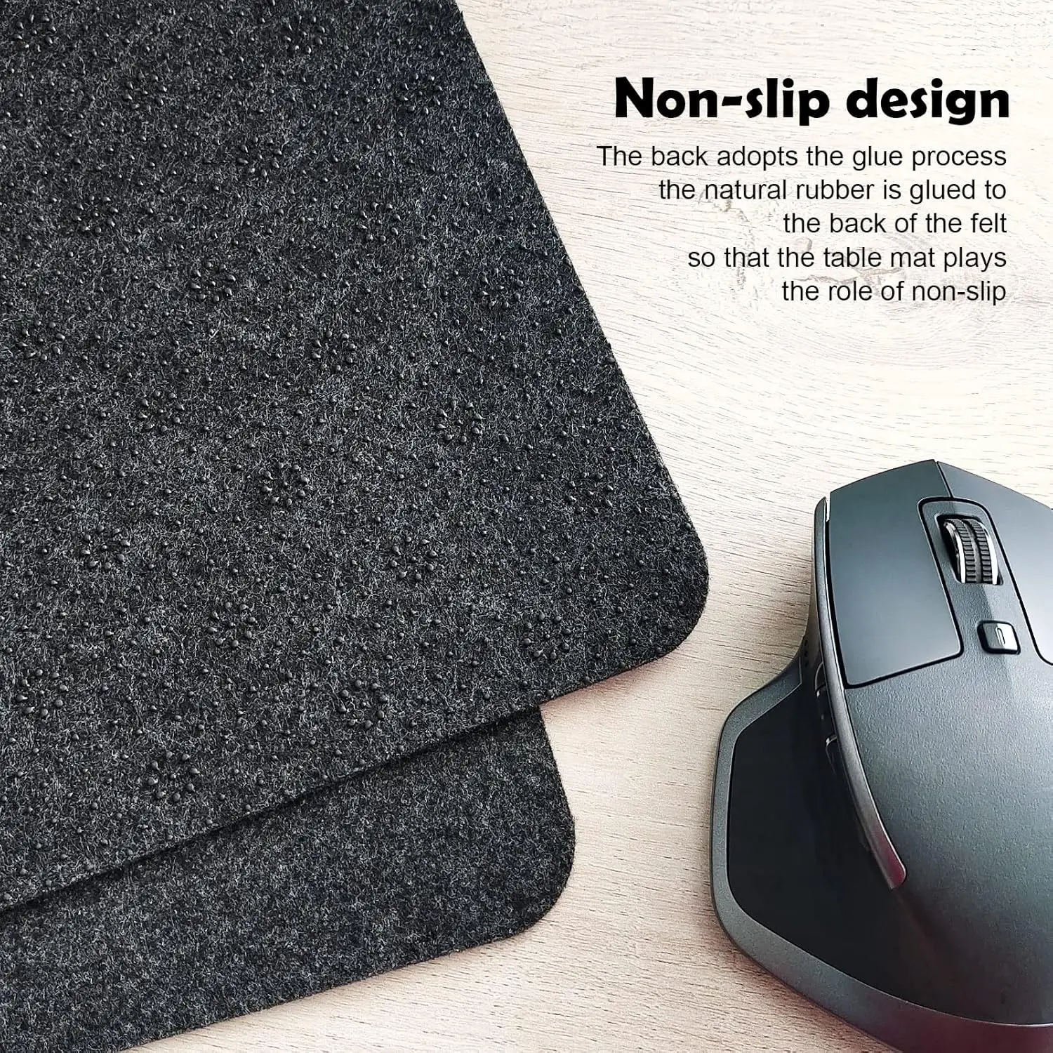 2024 New Design Custom Logo Large Extended Felt Base Desk Mouse Pad Protector Non-slip Writing Mat for Office