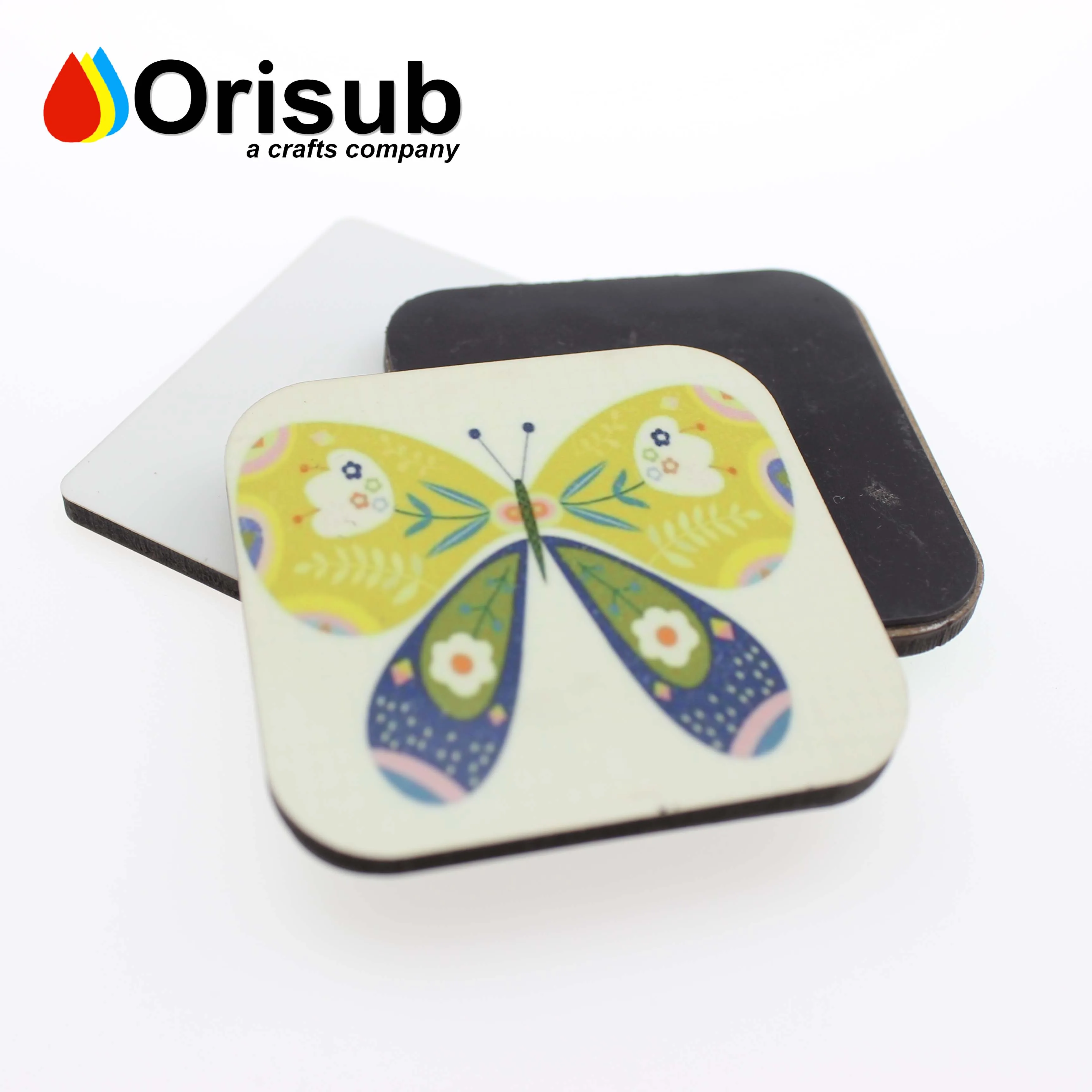 Personalized square wooden sublimation magnet