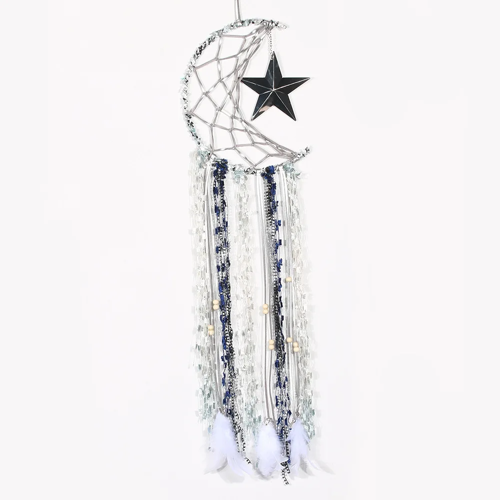 Moon boho макраме Ловец снов кольцо настенный гобелен