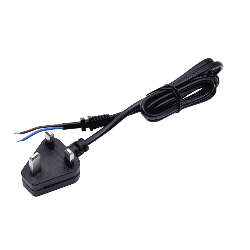 British standard three plug to three hole male plug 3x1.5 power cord