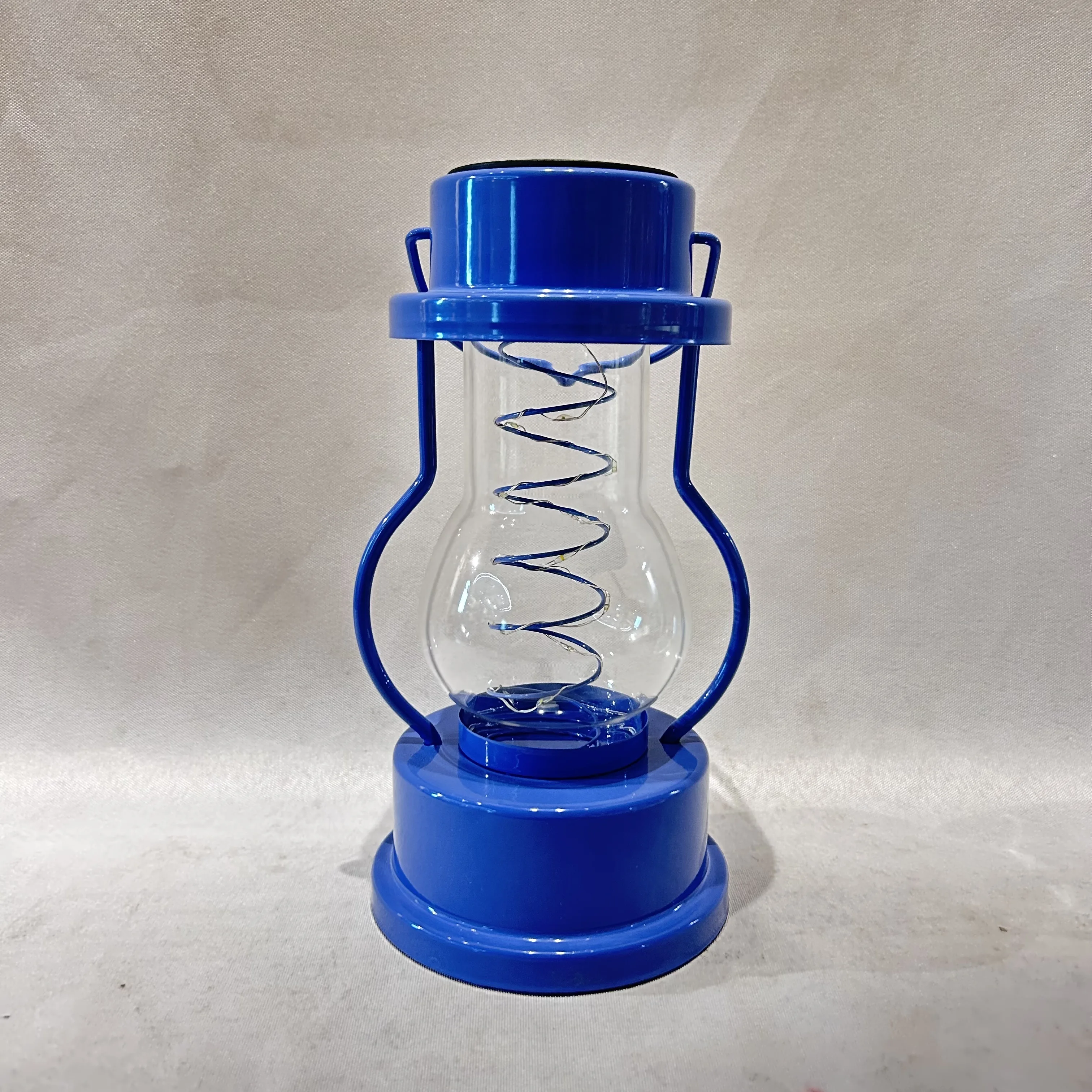 Garden colorful antique solar lantern inflatable lantern with handle glass NI-MH battery metal solar lanterns for the garden