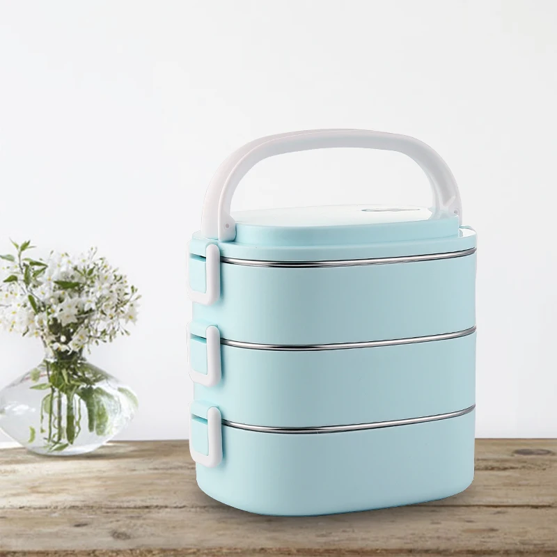 
Eco Friendly Superior Quality Plastic Stainless Steel Tiffin Bento Lunch Box Food Storage Container for school/picnic/office 