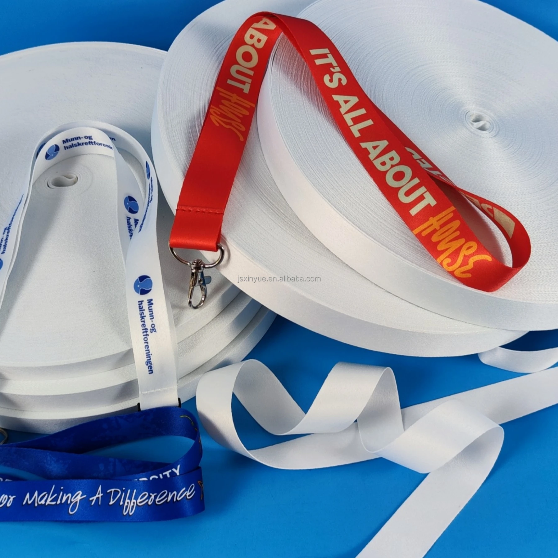 sublimation blanks polyester lanyard ribbon material for making keychain