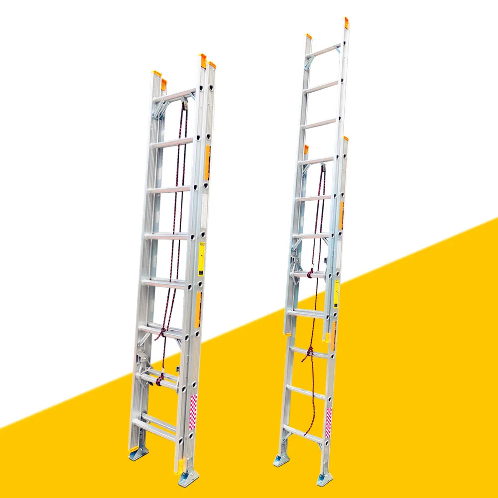 EN 131 Durable Easy Pull With Ropes 2 Section Aluminum Extension Ladder