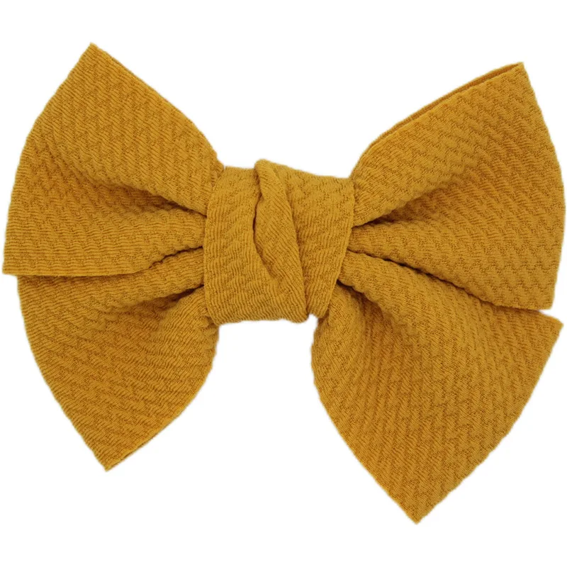 New Arrival Barerres 4.5" Solid Fabric Waffle Hair Bows Without Hair Clip For DIY Hair Accessories