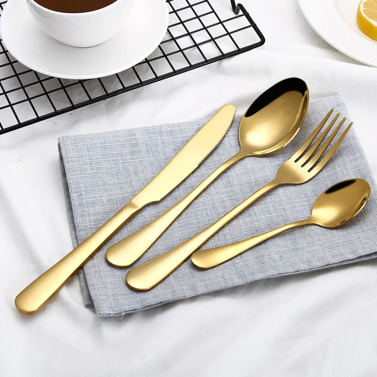 18/0 Low MOQ customize logo 24 pcs gift box stainless steel cutlery set