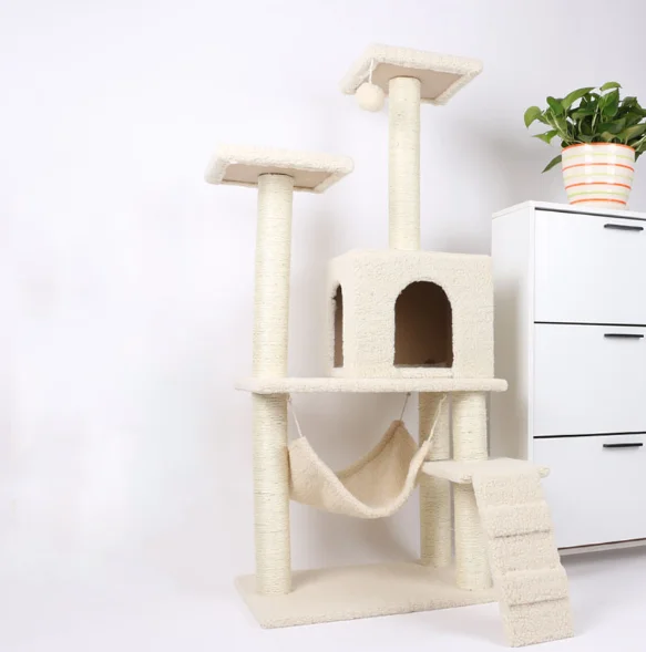 New Design Kitten Cat Scratcher Board Cat Climbing Frame Plush Rope Toy Cat Tree Tower