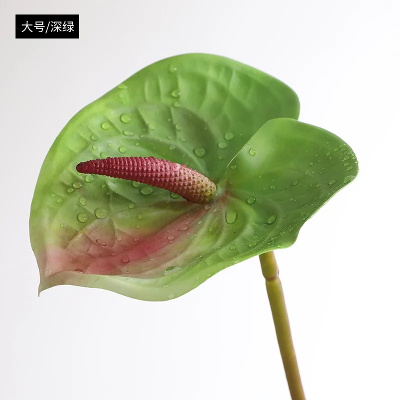 D-AN002 Wholesales Single Artificial Anthuriums Plants 3D print real touch Anthurium For Flowers arrangement Home wedding Decor