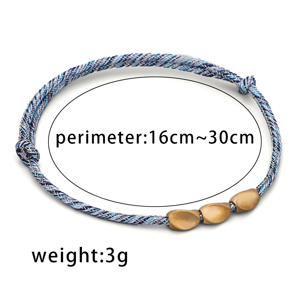 Handmade Adjustable Tibetan Beads Lucky Cord Red String Braided Rope Bracelet Irregular Copper Metal Beads Bracelet for Couple.jpg