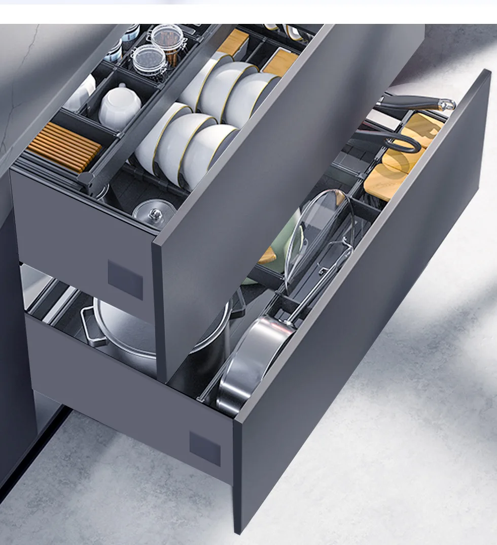 Furniture Hardware Cabinet Soft Close Full Extension Adjustable Tandem Box Drawer Slides