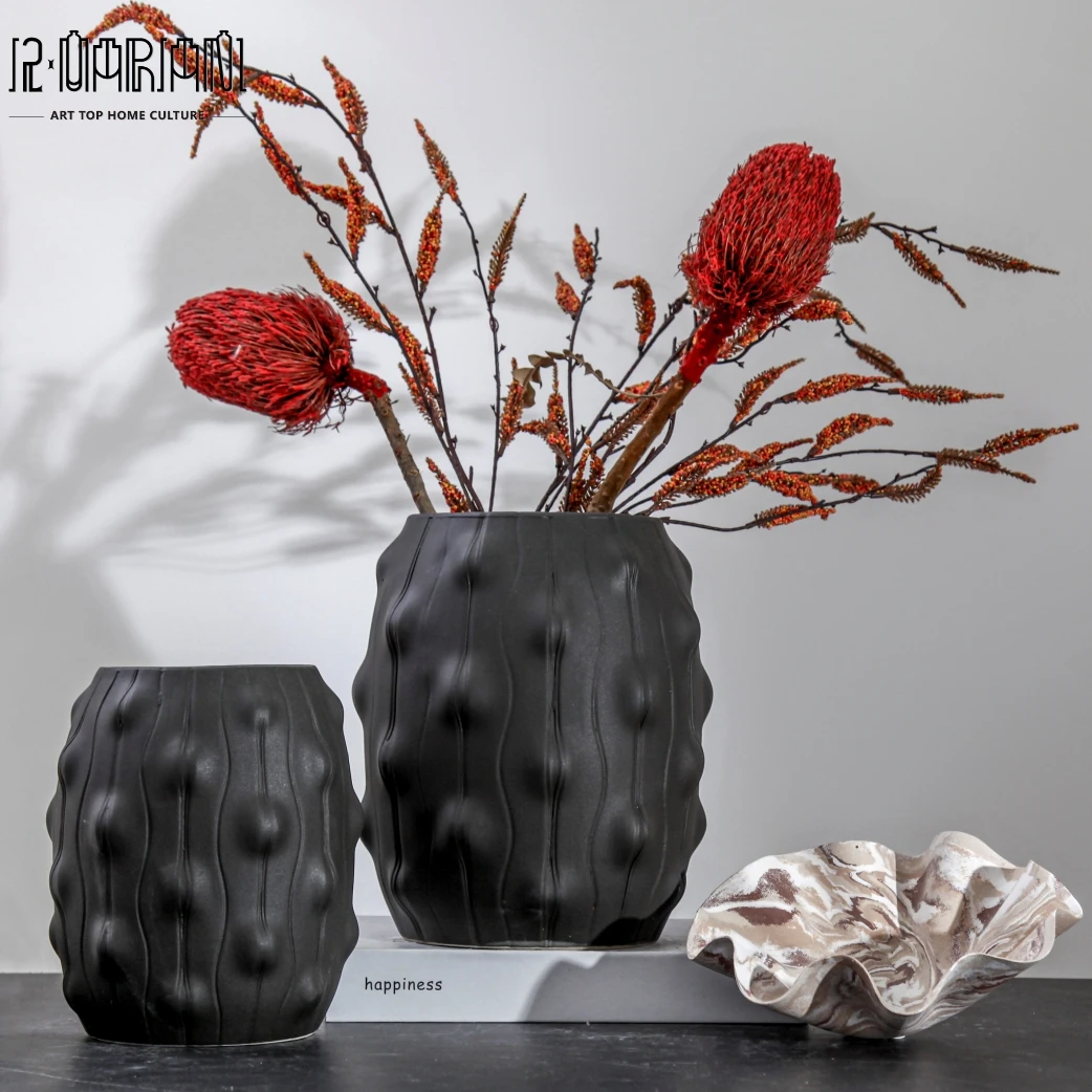 ChaoZhou Wholesale Minimalism Decoration Nordic Beautiful Ceramic Round Vases For Interior Living Room