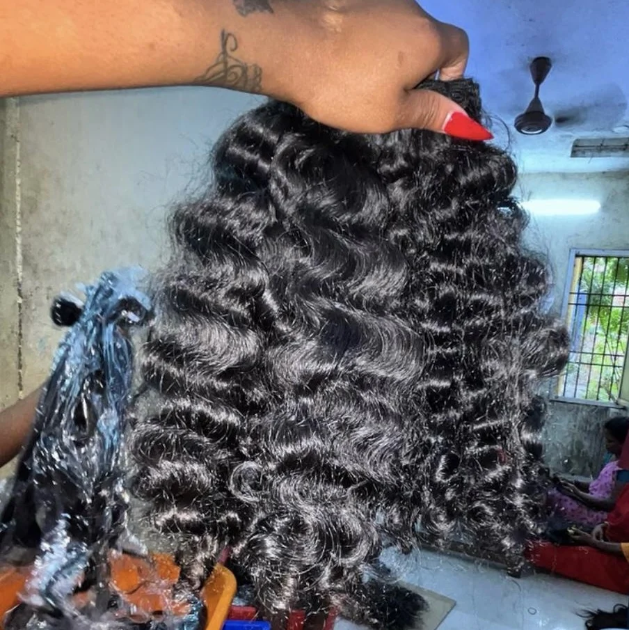 Single donor Raw Indian Curl hair Cuticle aligned human hair Vietnamese Burmese Curly