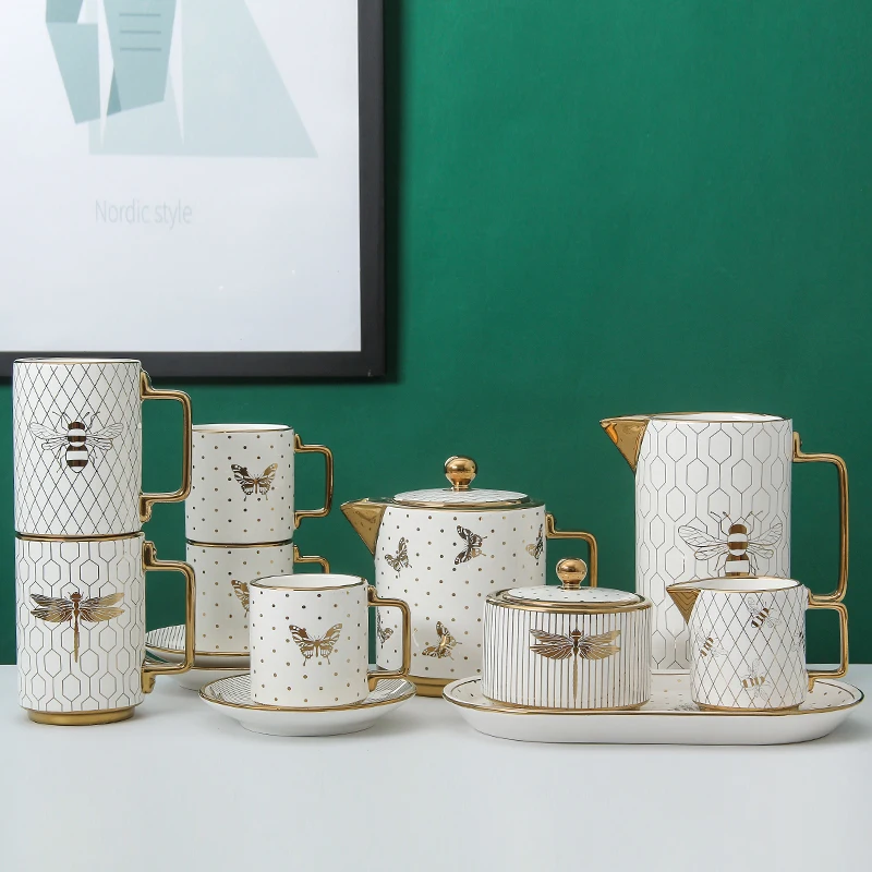 Hot sale high quality custom color 8pcs nordic coffee cuo with saucer for home hotel