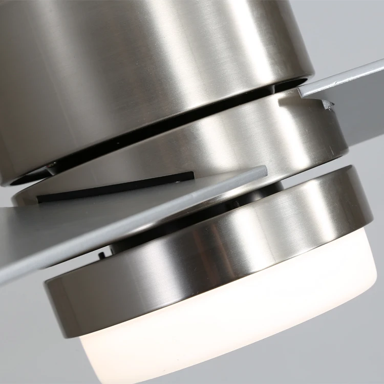 Home Appliances Modern Design Energy Saving Electric Fans Brushed Nickel Ceiling Fan Light
