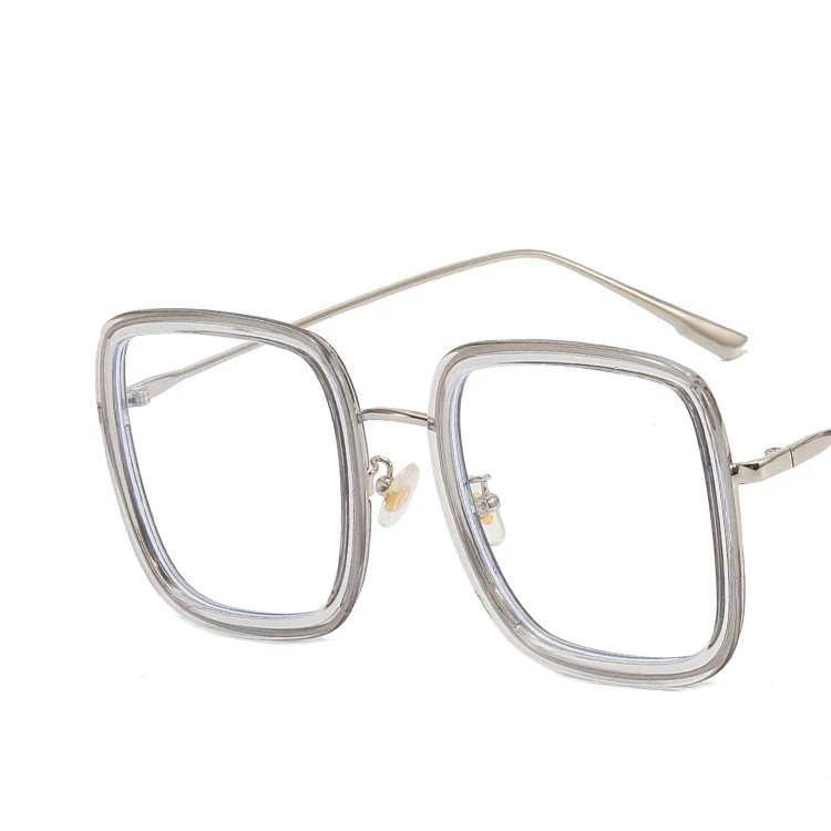 2023 Fashion Oversized Square Eyewear Retro Women Anti-Blue Light Blocking Metal Frame Glasses Optical Computer Eyeglasses