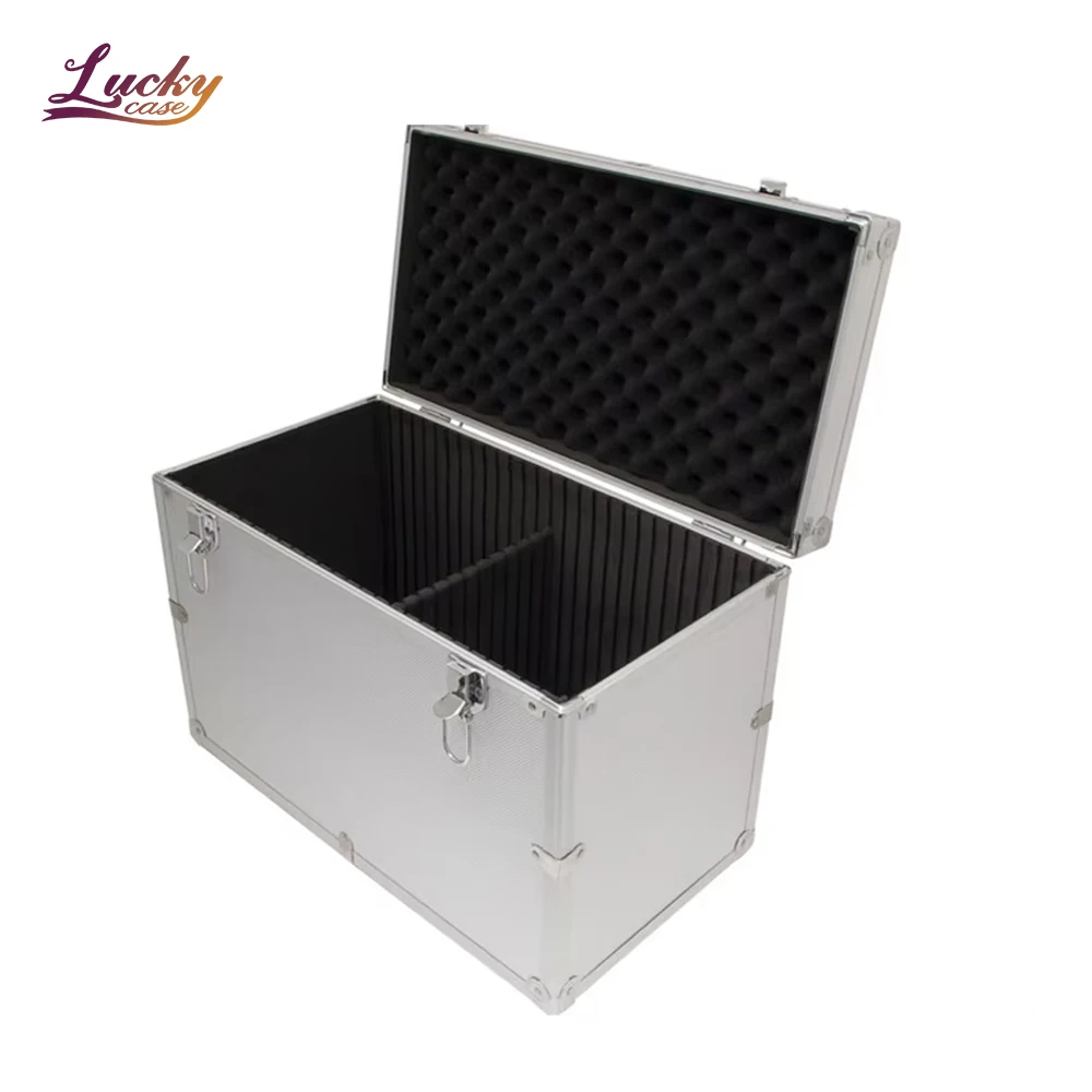 Aluminum Hard Case Silver DJ Tool Box with Internal Divider