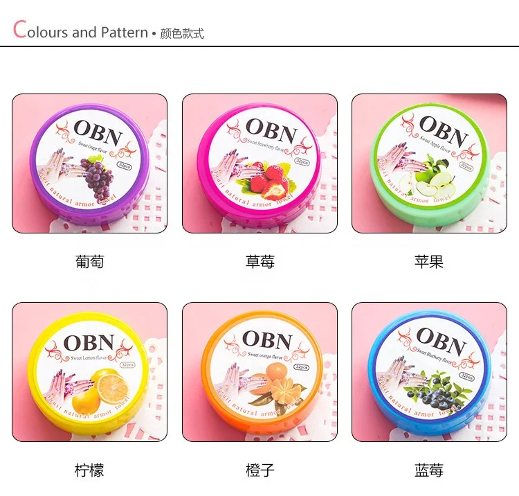 Acetone Free Fruit Scent Nail Gel Polish Remover Pads