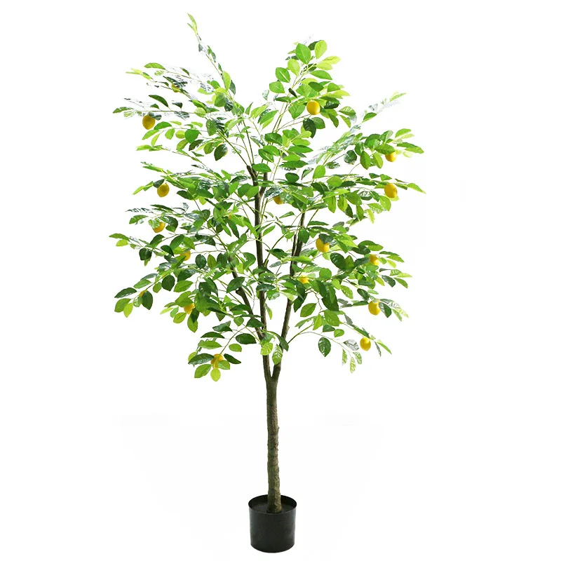 Artificial plants new style Fashion Lifelike Fake Fruit Plant Home Office Decoration Tropical Artificial Lemon Tree Bonsai