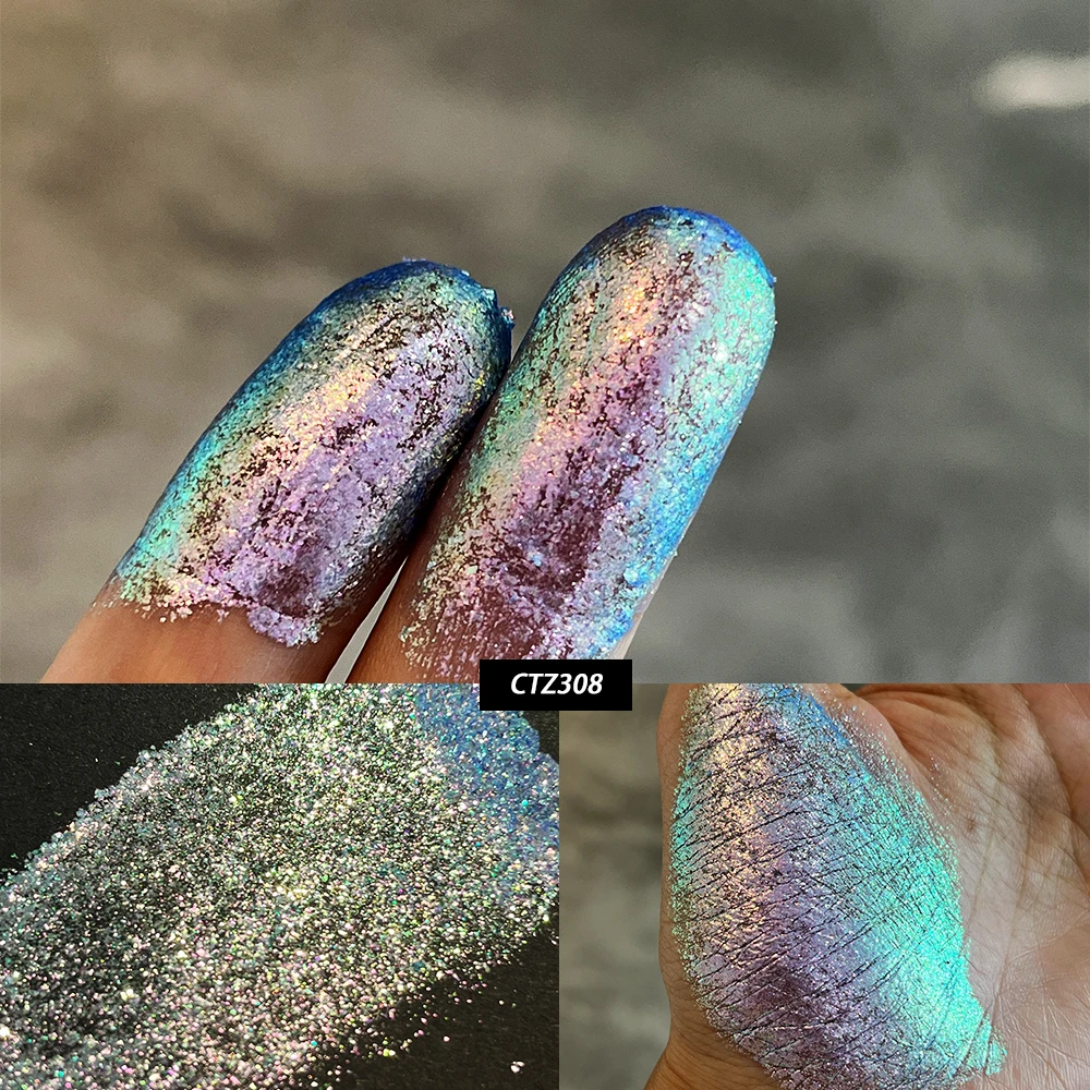 CTZ3 Jinrunli rainbow color FOUR TONE chameleon pigment eyeshadow chameleon effect shifting powder