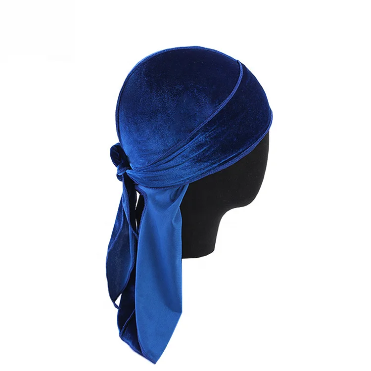 Low MOQ women men hair accessories wholesale velvet customize durag with customized logo