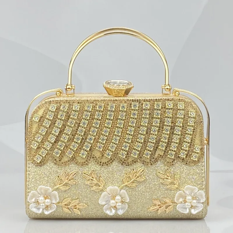 2023 Pearl Flower clip bag Vintage One Shoulder clutch bag evening bags