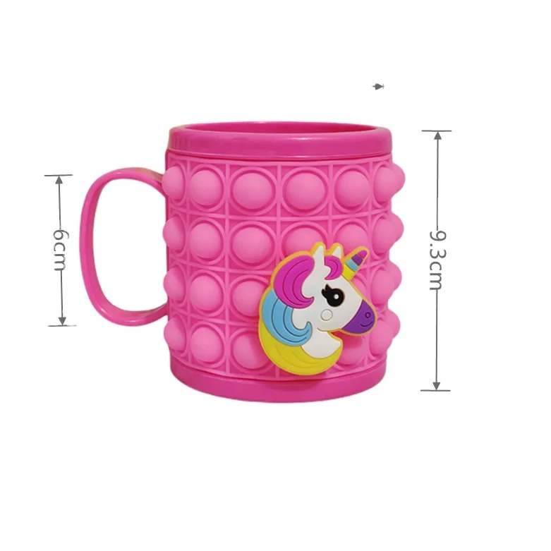 Factory wholesale  hot push bubble pop up  out  toy food grade silicone pvc plastic kids mug squeeze cups