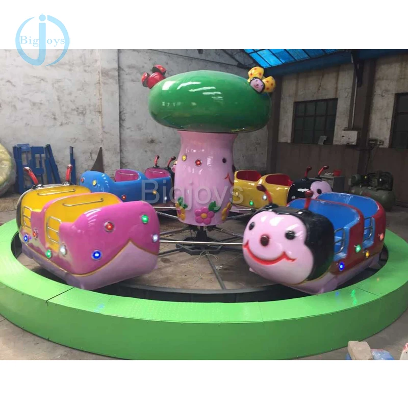 New cute shape children park rides ladybug rides amusement rotary turntable rides equipment for sale