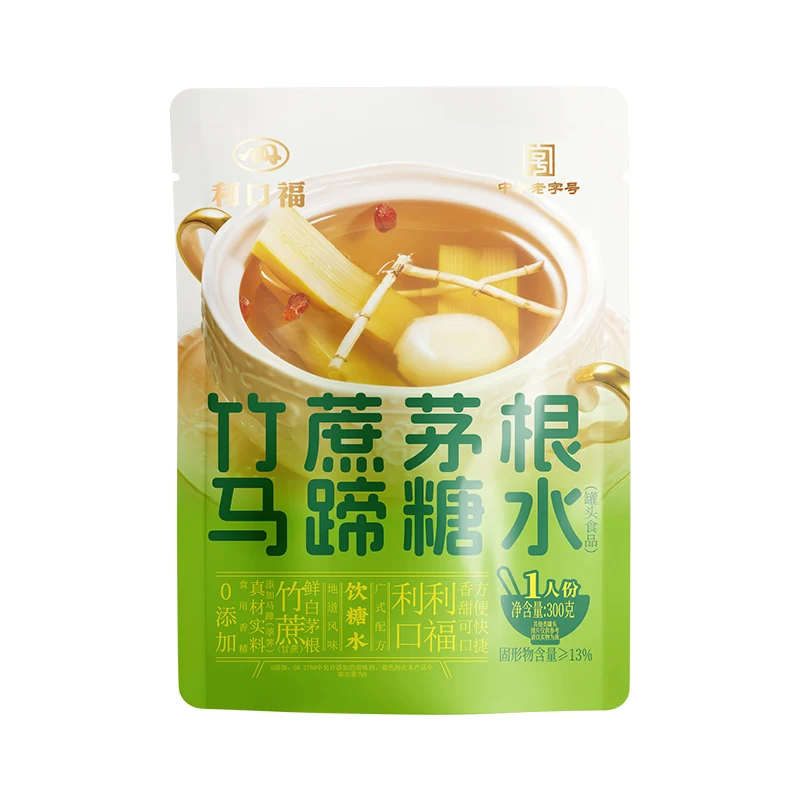 Natural Health High Quality Nutritional Breakfast Sweet Fast Meal Soup Canned Sugarcane Imperata Water Chestnut Instant Dessert