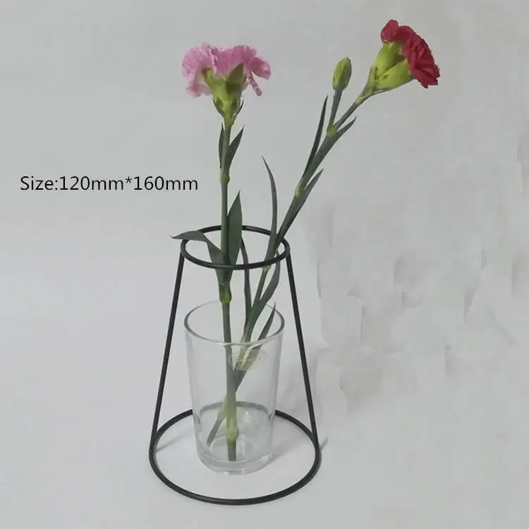 
Desktop black home decoration vase ornaments simulation flower iron vase 