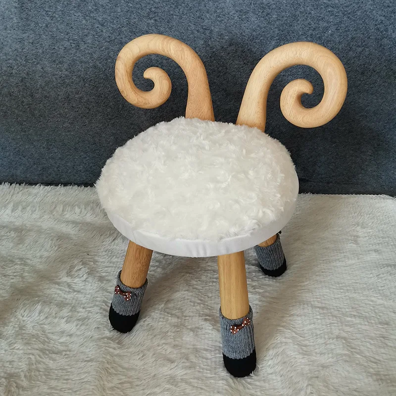 Детский мультяшный стул из массива дерева скамейка спинка стул