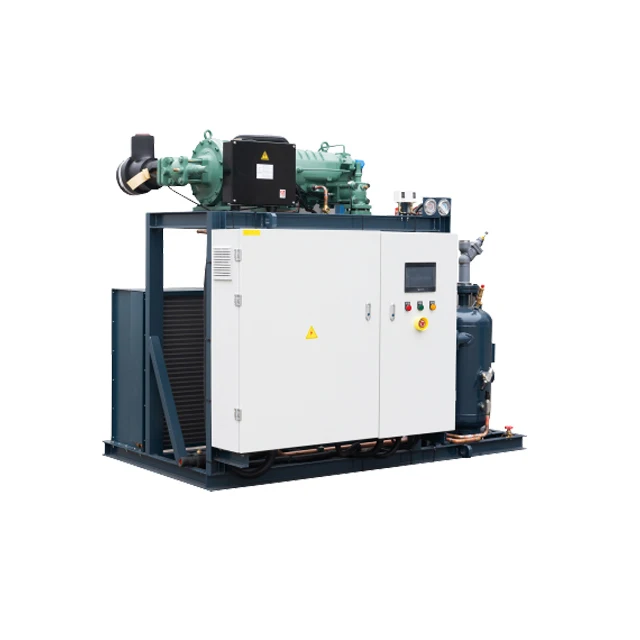 factory sale 100hp -40C blast freezer room evaporative condenser shock cooling screw compressor refrigeration condensing unit